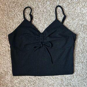 Women’s Papaya Black Ruched Women's Crop Top Size Large |A173